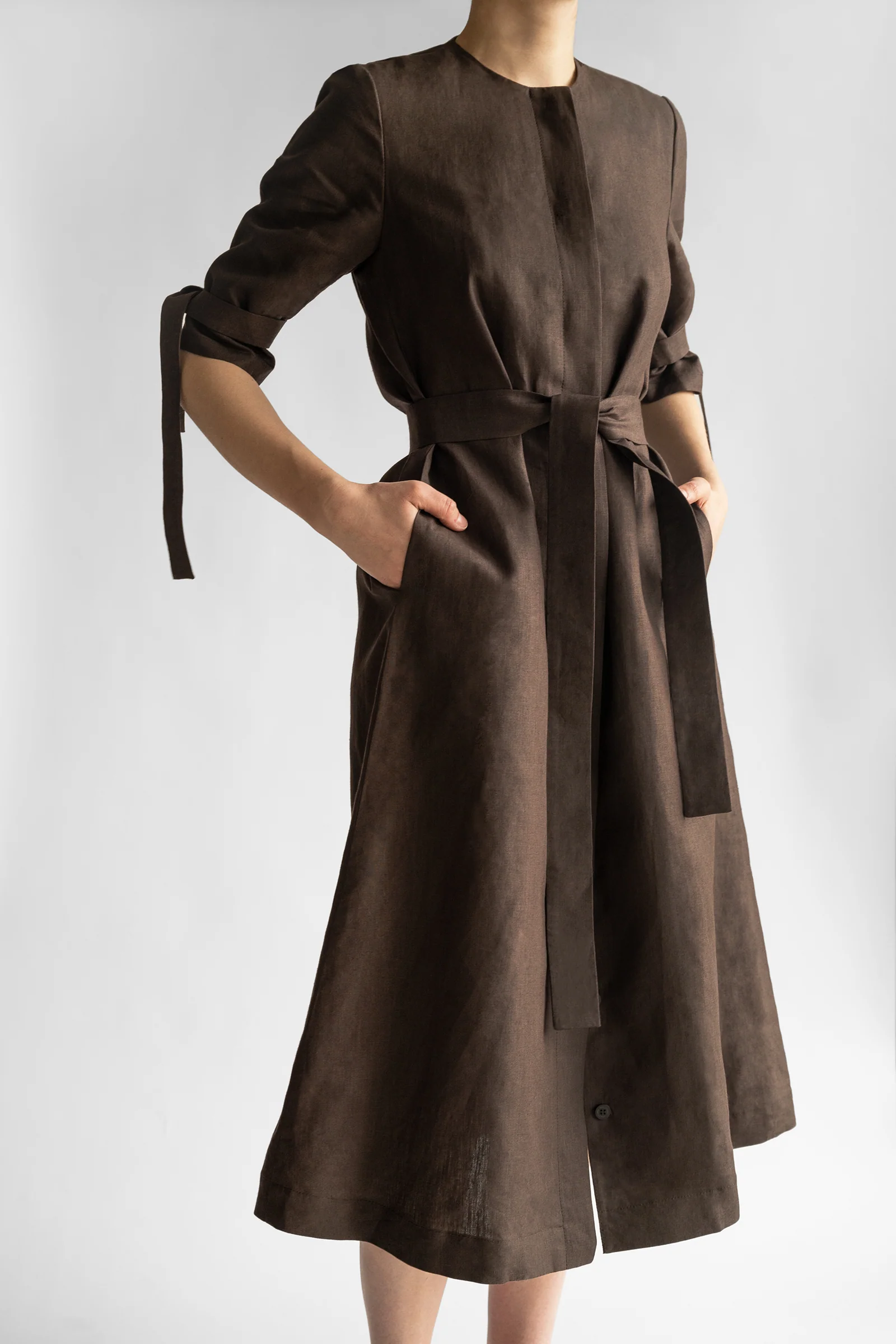 PBG studio | Belted Linen Midi dress - Image 54