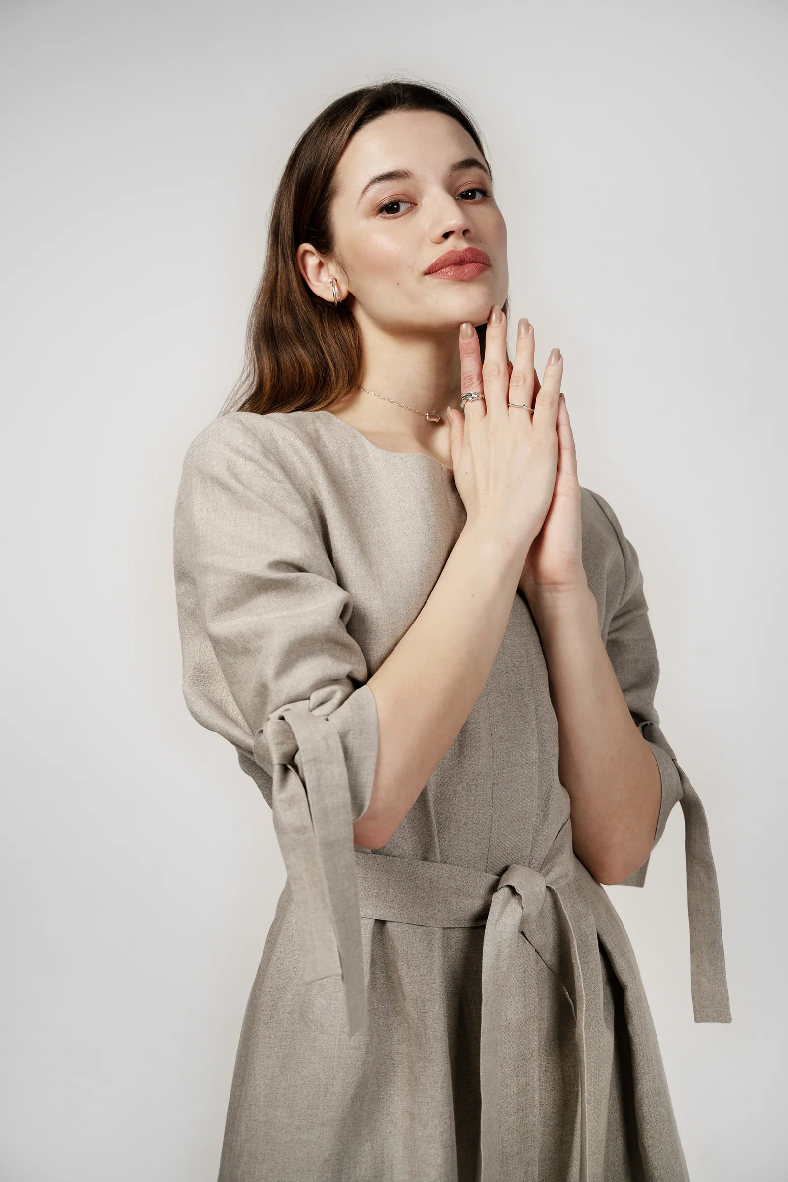PBG studio | Belted Linen Midi dress - Image 61