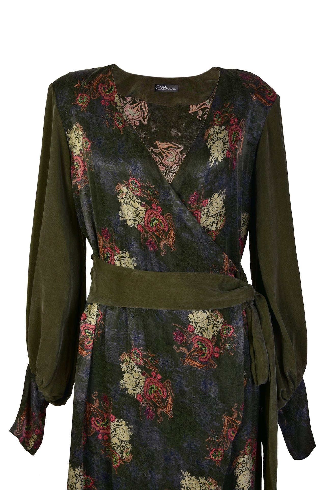 Sarvin | Verdant Long Sleeve Wrap Dress - Image 7