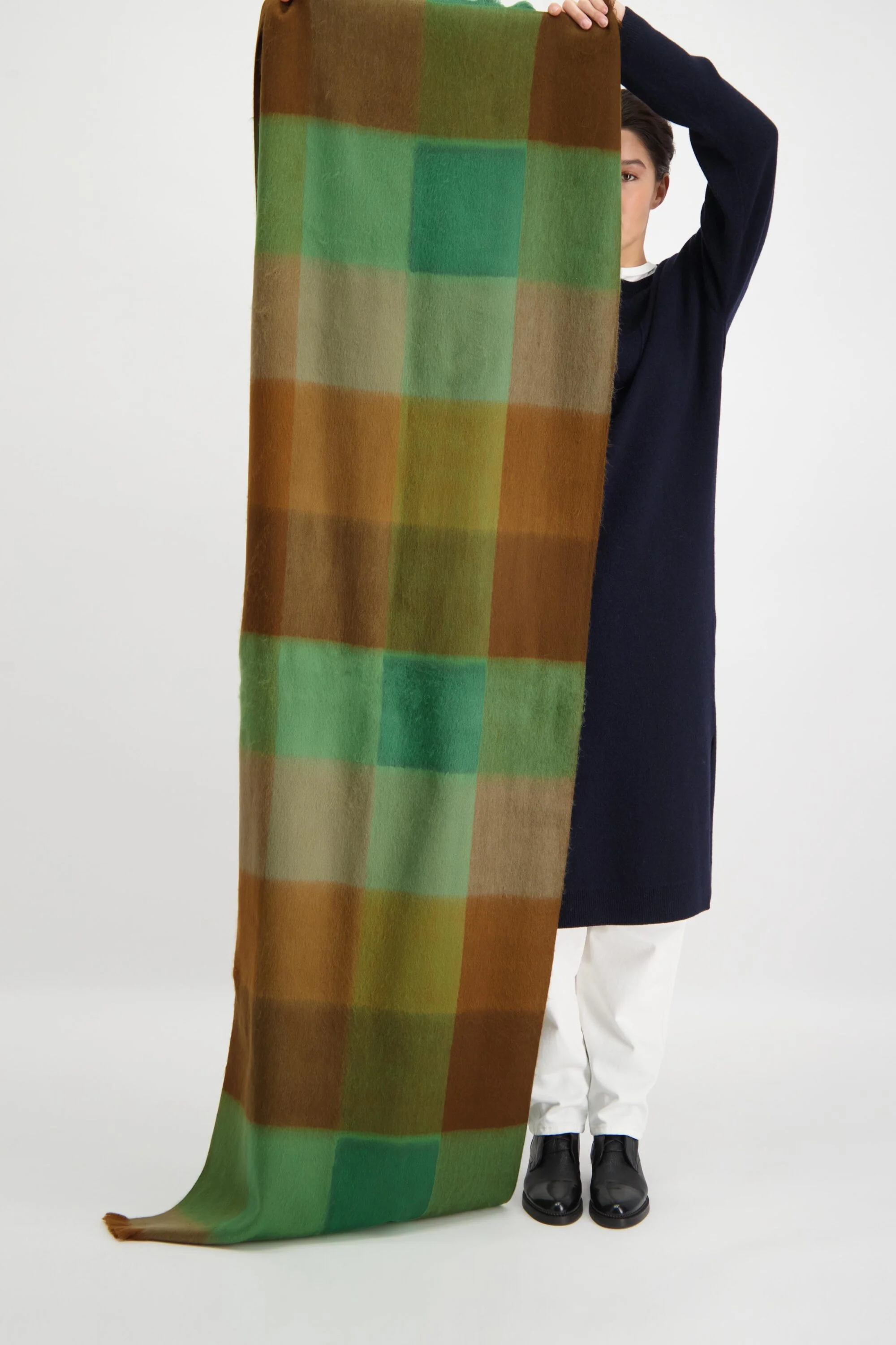 Alpaca Loca | Scarf Blocked Green, Brown and Naturals - Image 6
