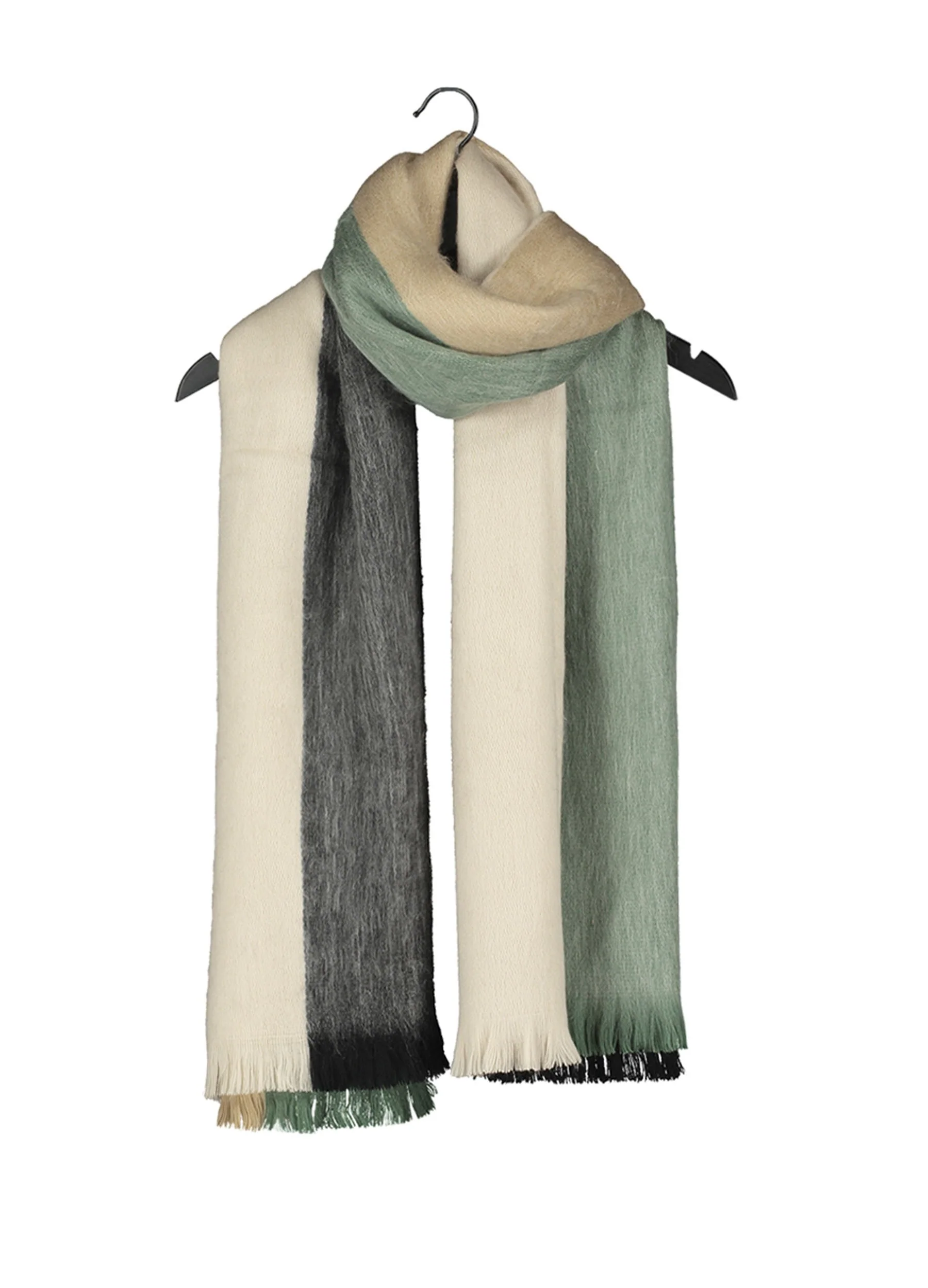 Alpaca Loca | Scarf Striped Mint, Beige and Black - Image 5